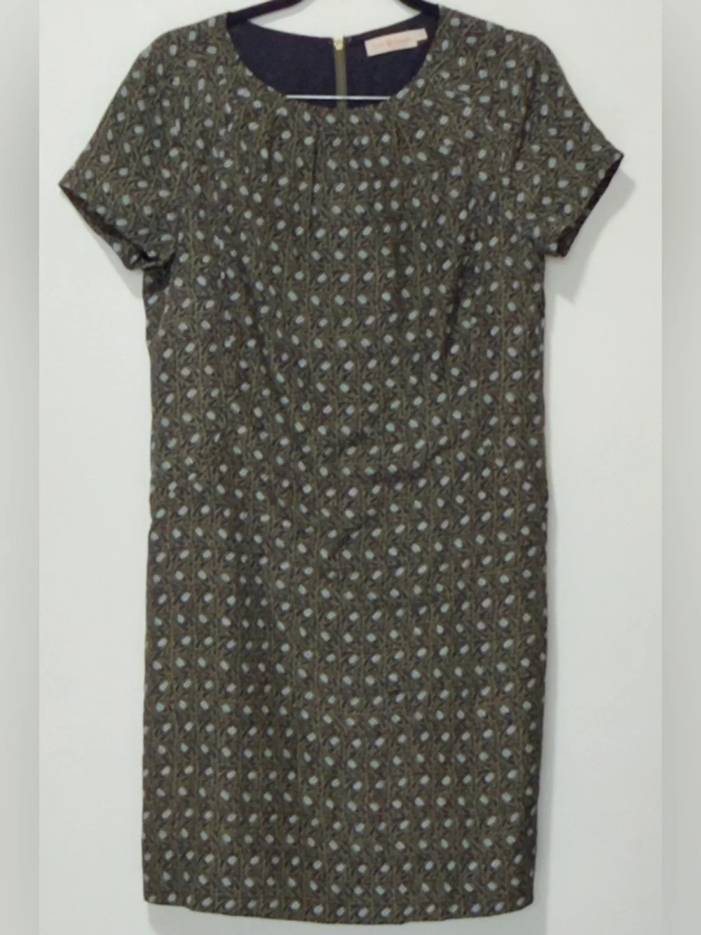 Tory Burch Green Silk Harriet Short Sleeve Dress Women's Size 8 Green